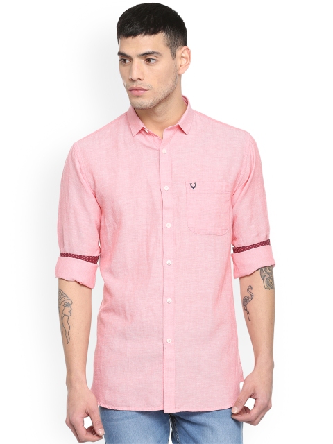 

Allen Solly Men Pink Slim Fit Self Design Casual Shirt