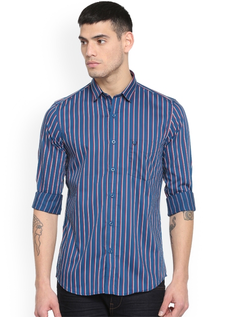 

Allen Solly Men Blue & White Slim Fit Striped Casual Shirt