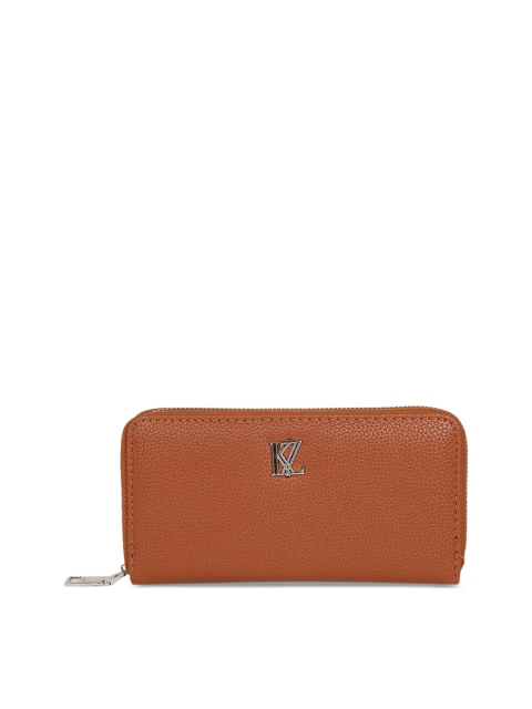 

Kazo Women Brown Solid Zip Around Wallet