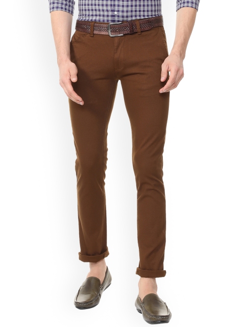 

Van Heusen Men Brown Slim Fit Solid Regular Trousers