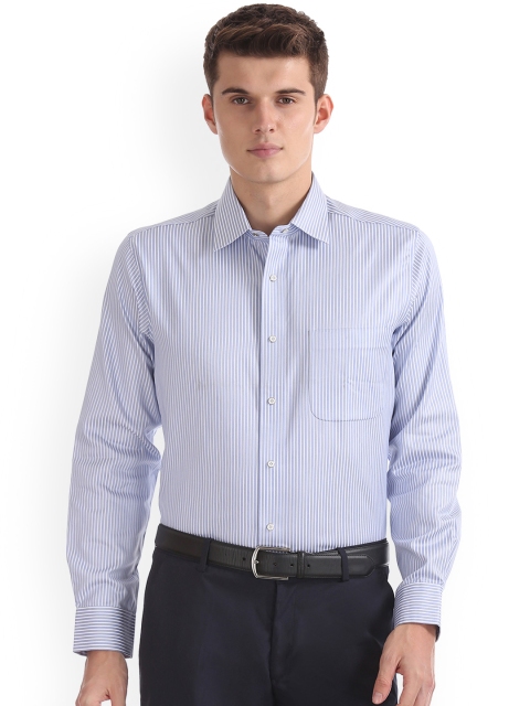 

Arrow Men Blue & White Regular Fit Striped Formal Shirt