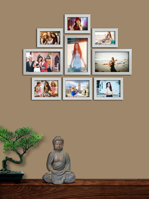 

Random Set of 9 Photo Frames, Cream