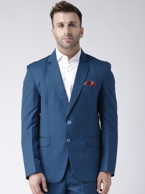 

Hangup Men Blue Solid Regular Fit Single-Breasted Party Blazer