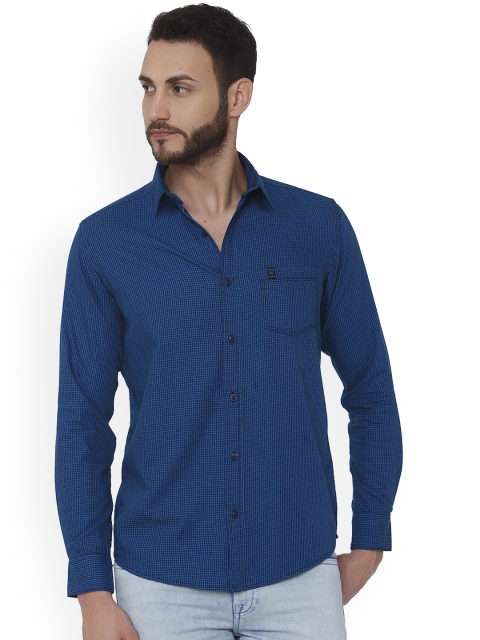 

Mufti Men Blue Slim Fit Checked Casual Shirt