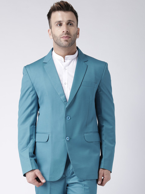 

Hangup Men Blue Solid Single-Breasted Casual Blazer