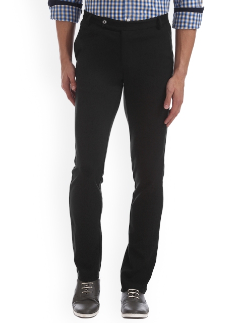 

Arrow New York Men Black Slim Fit Solid Regular Trousers