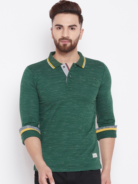 

Duke Men Green Solid Polo Collar T-shirt