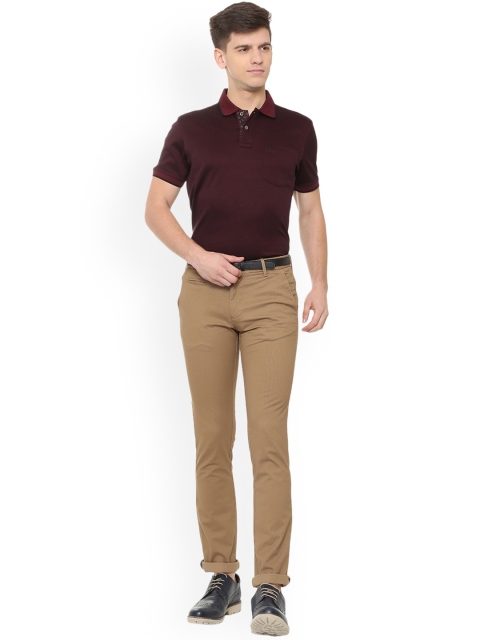 

V Dot Men Khaki Slim Fit Solid Regular Trousers