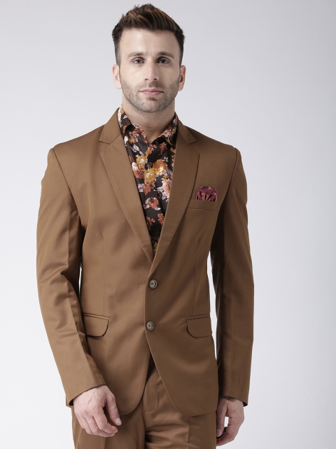 

Hangup Men Brown Solid Single-Breasted Casual Blazer