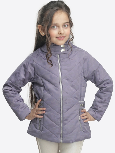 

CUTECUMBER Girls Purple Solid Padded Jacket