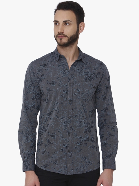

Mufti Men Grey Slim Fit Printed Casual Shirt