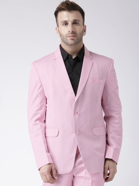 

Hangup Men Pink Solid Regular Fit Single-Breasted Party Blazer