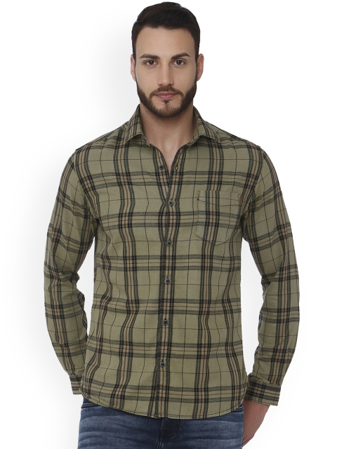 

Mufti Men Green Slim Fit Checked Casual Shirt