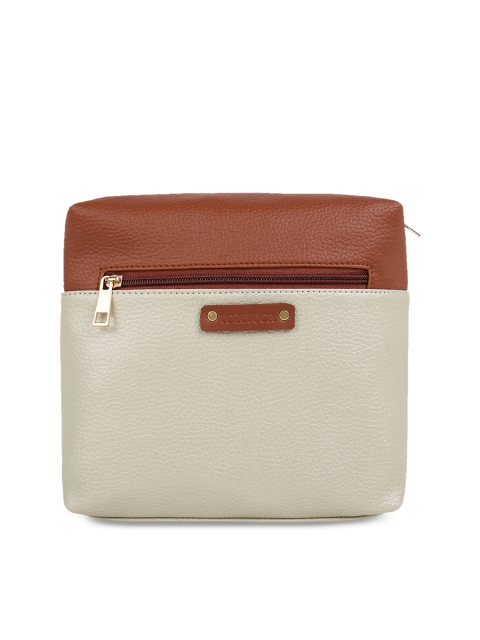 

Toteteca Cream-Coloured & Brown Colourblocked Sling Bag