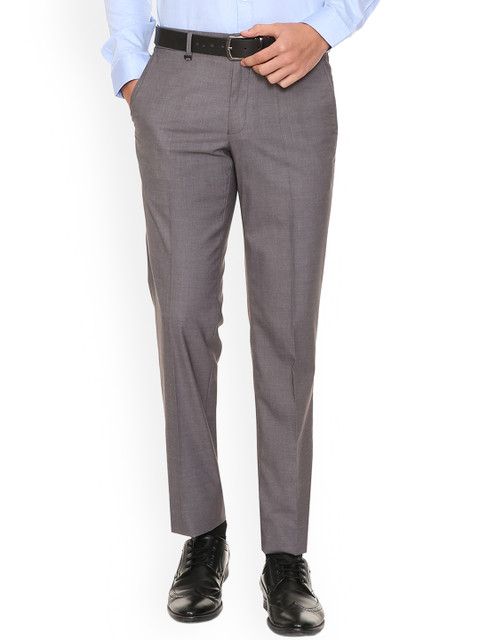 

Van Heusen Men Grey Smart Slim Fit Solid Formal Trousers