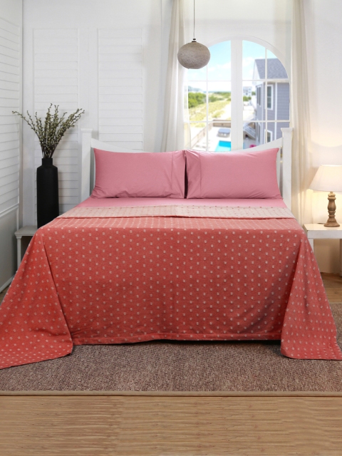 

MASPAR Red Printed 120 GSM Double Bed Cover