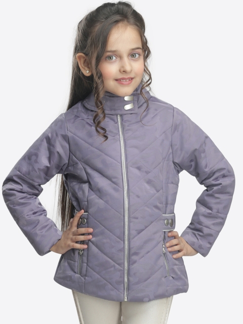 

CUTECUMBER Girls Purple Solid Padded Jacket