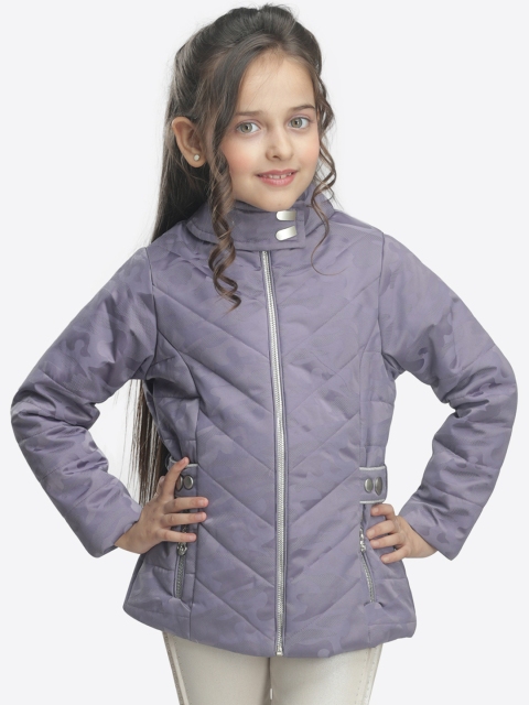 

CUTECUMBER Girls Purple Solid Padded Jacket