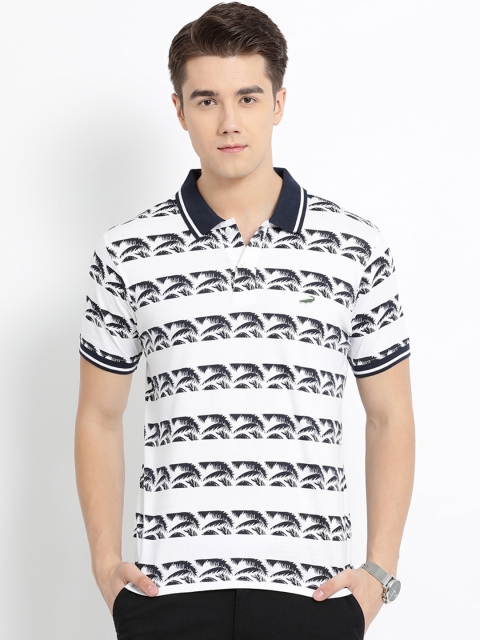 

Crocodile Men White Printed Polo Collar T-shirt