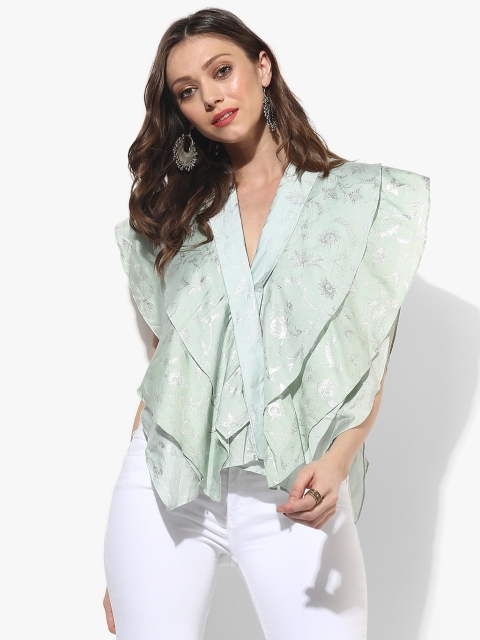 

Sangria Women Green Printed Top