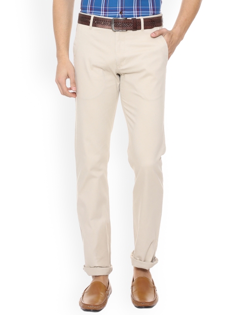 

Van Heusen Sport Men Cream-Coloured Slim Fit Solid Chinos
