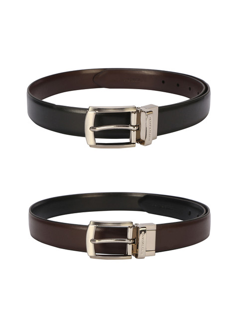 

Peter England Men Black & Brown Solid Belt