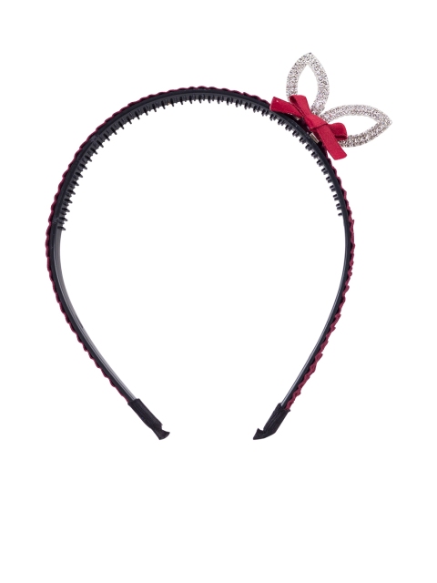 

Golden Peacock Girls Maroon Embellished Hairband