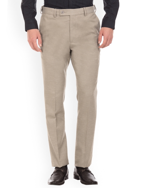 

Arrow Men Beige Tapered Fit Solid Formal Trousers