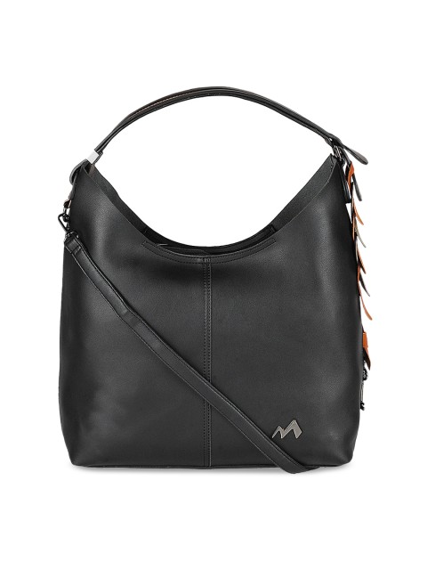 

Metro Black Solid Hobo Bag