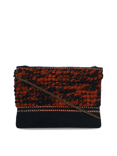 

Diwaah Black Self Design Sling Bag