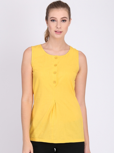

Heather Hues Yellow Solid Tunic