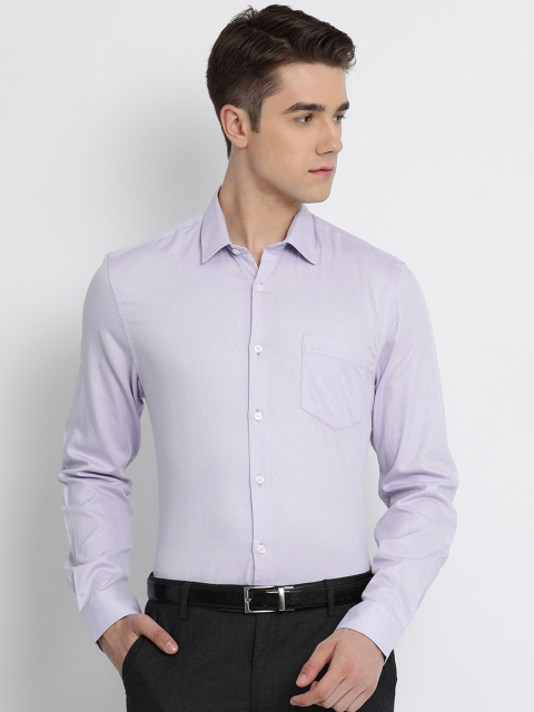 

Crocodile Men Lavender Slim Fit Self Design Formal Shirt