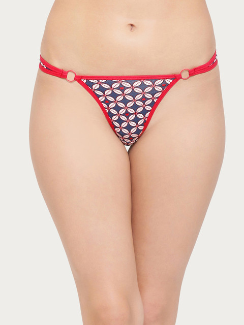 

Clovia Women Red & Blue Printed Thongs PN2806P04XL