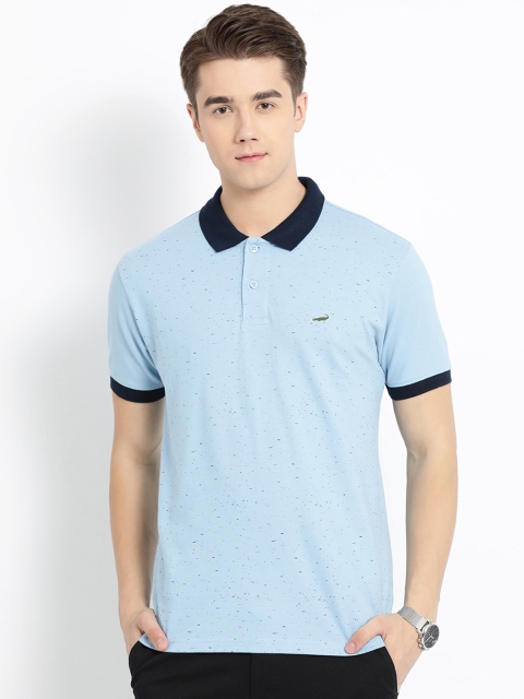

Crocodile Men Blue Solid Polo Collar Slim Fit T-shirt
