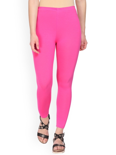 Alena Women Pink Solid Skinny Fit Ankle-Length Leggings