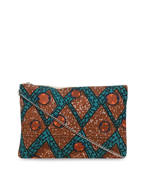 

Diwaah Brown & Blue Printed Sling Bag