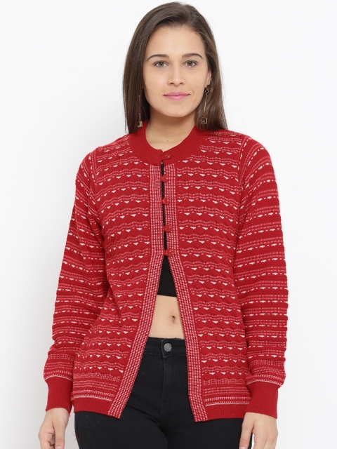 

Monte Carlo Women Red Patterned Cardigan