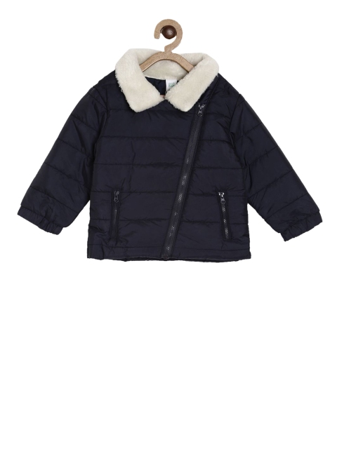 

MINI KLUB Boys Navy Blue Solid Puffer Jacket