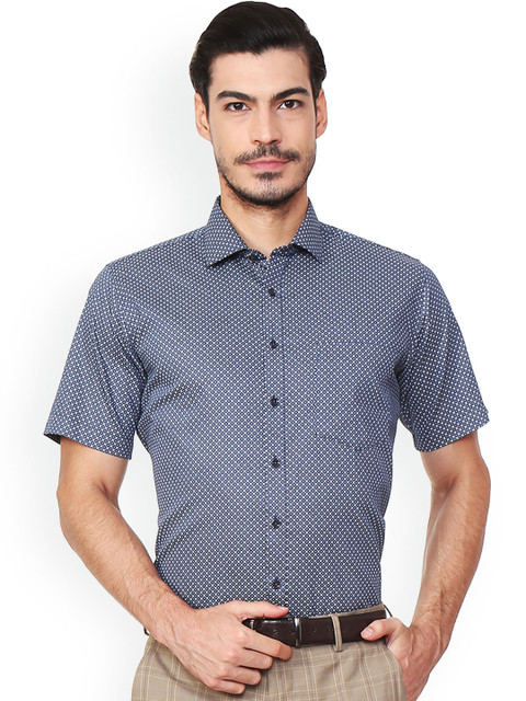 

Van Heusen Men Blue Regular Fit Printed Formal Shirt