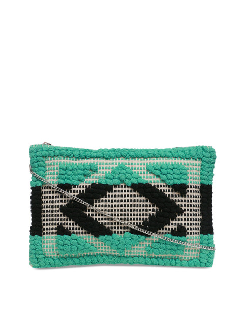 

Diwaah Green & Black Self Design Sling Bag