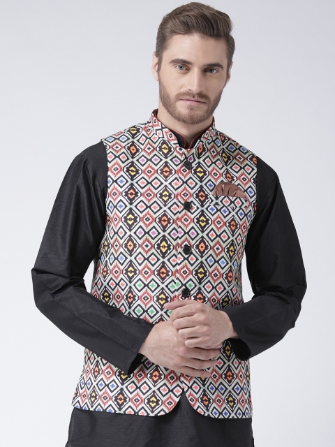 

Hangup Men Multicoloured Printed Nehru Jacket, Multi