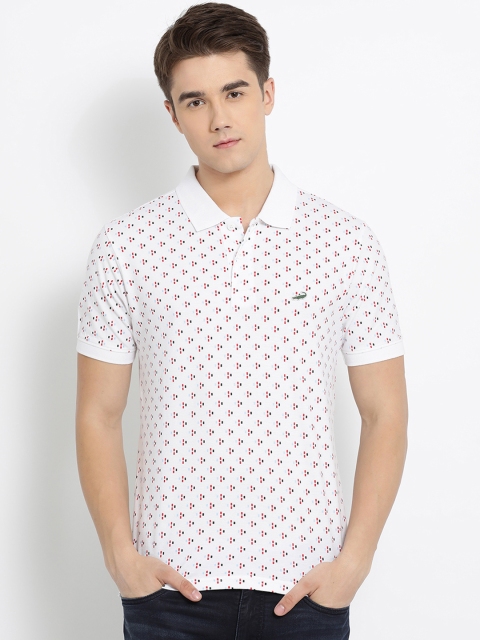 

Crocodile Men White Printed Polo Collar T-shirt