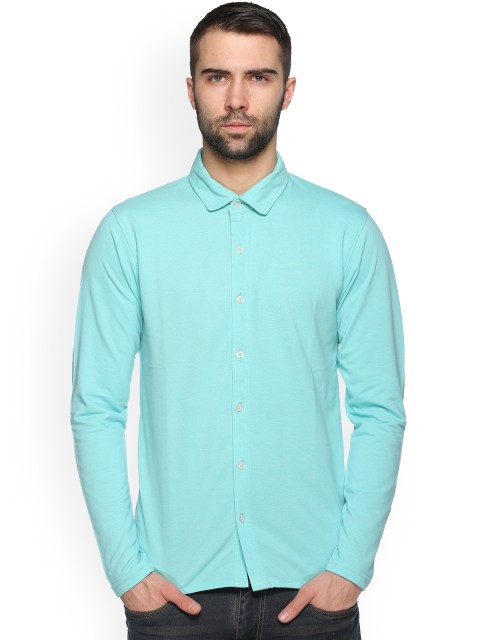 

Club York Men Blue Regular Fit Solid Casual Shirt