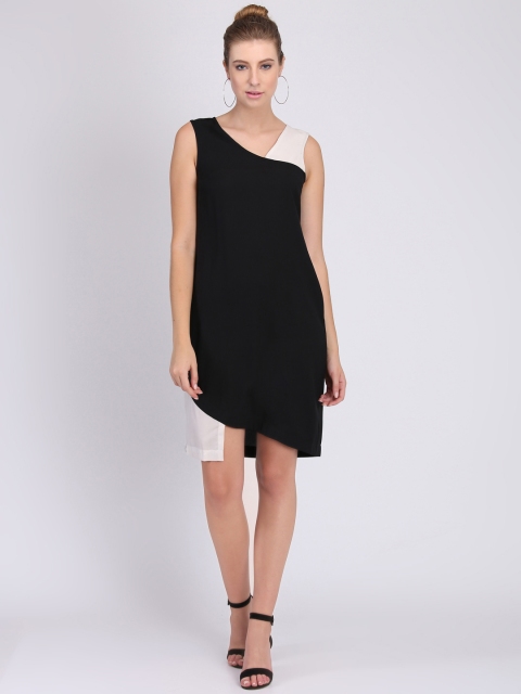 

Heather Hues Women Black Colourblocked Sheath Dress