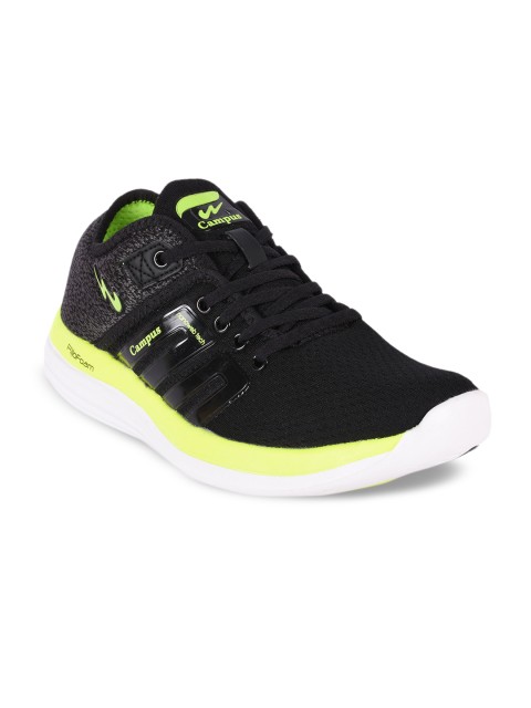 

Campus Men Metal Black Mesh High-Top Running Shoes