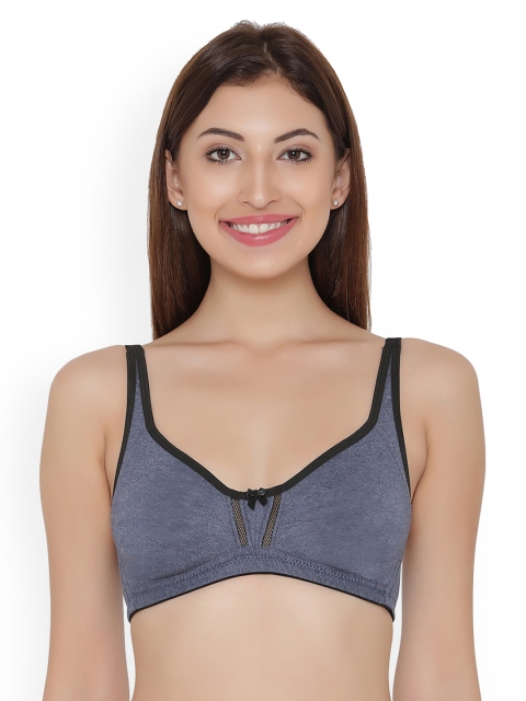 

Clovia Blue Solid Non-Wired Non Padded T-shirt Bra BR1017Z0844D