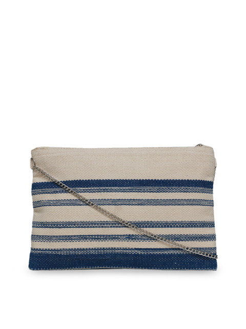 

Diwaah Beige & Blue Self Design Sling Bag