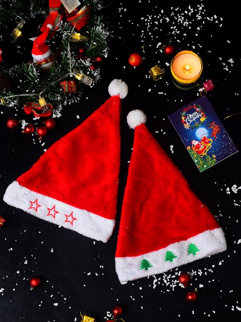 

Archies Set of 2 Santa Claus Hats with Greeting Card, Multi