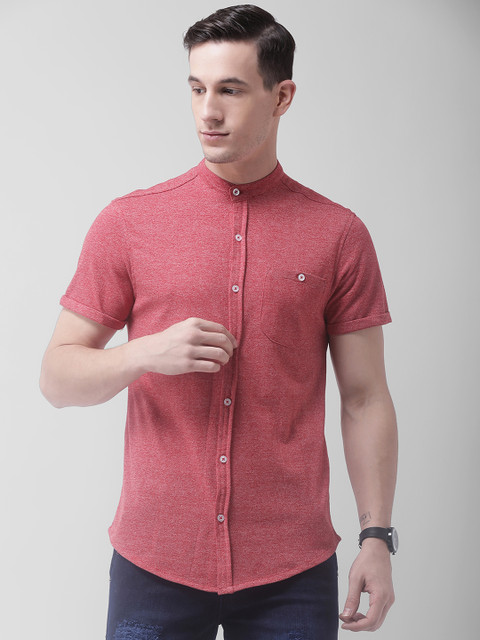 

Club York Men Red Regular Fit Solid Casual Shirt