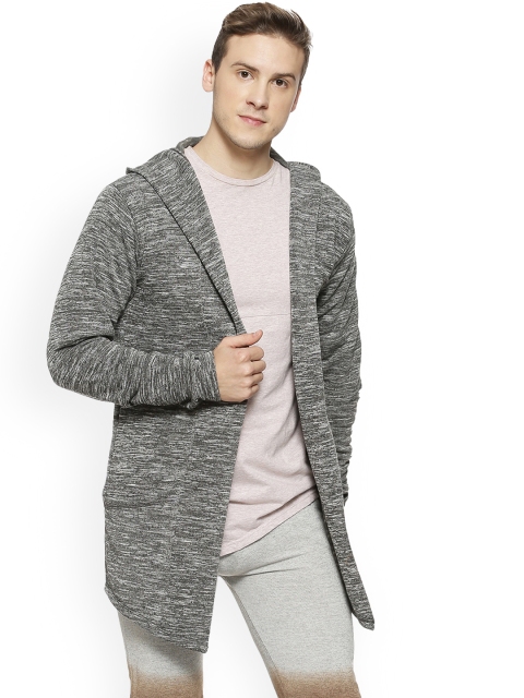 

Campus Sutra Grey Solid Open Front Shrug